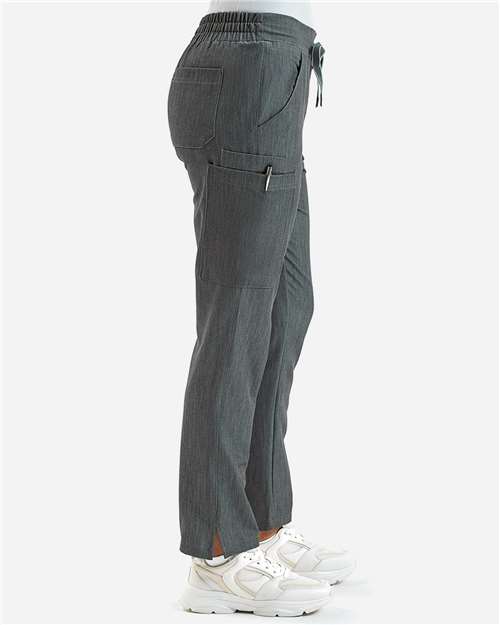 Women's Relentless Stretch Cargo Scrub Pants - OnModelSide - B295D5092 - Dynamo Grey