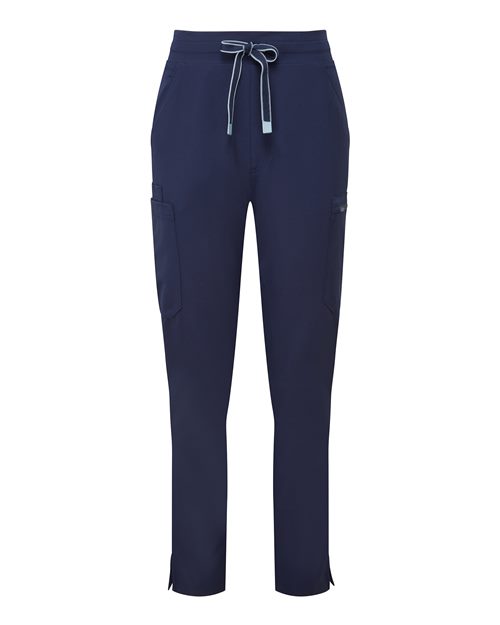 Women's Relentless Stretch Cargo Scrub Pants - Front - B295D5652 - Navy