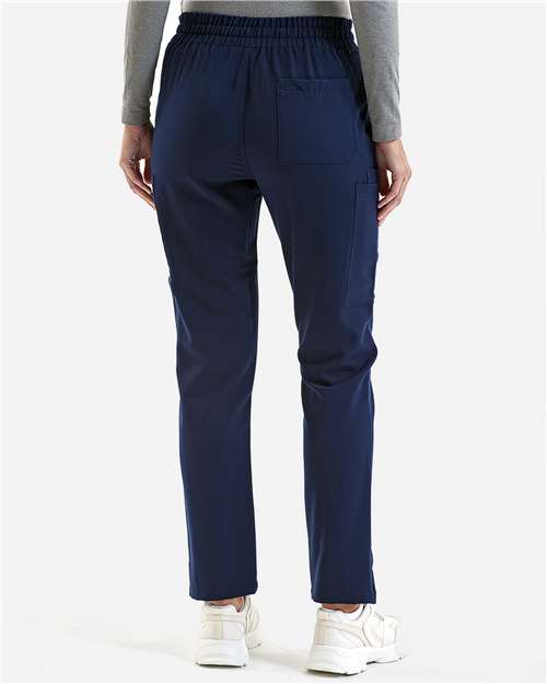 Women's Relentless Stretch Cargo Scrub Pants - OnModelBack - B295D5652 - Navy