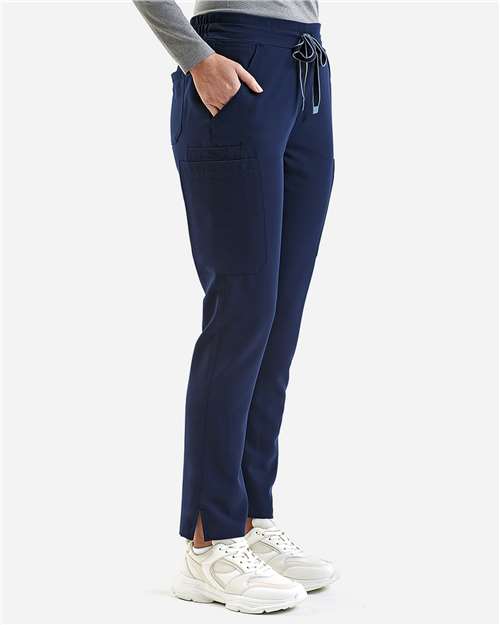 Women's Relentless Stretch Cargo Scrub Pants - OnModelSide - B295D5652 - Navy