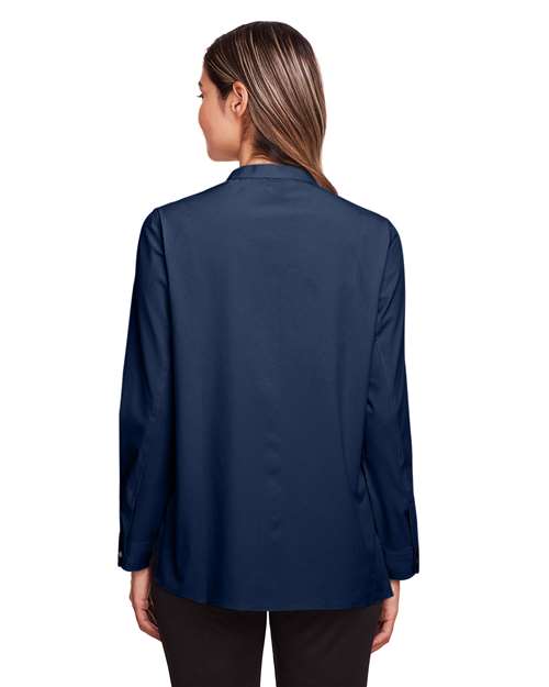 Women's Borough Stretch Performance Shirt - OnModelBack - B181D3652 - Classic Navy
