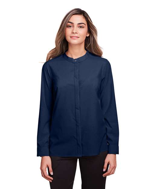 Women's Borough Stretch Performance Shirt - OnModelFront - B181D3652 - Classic Navy