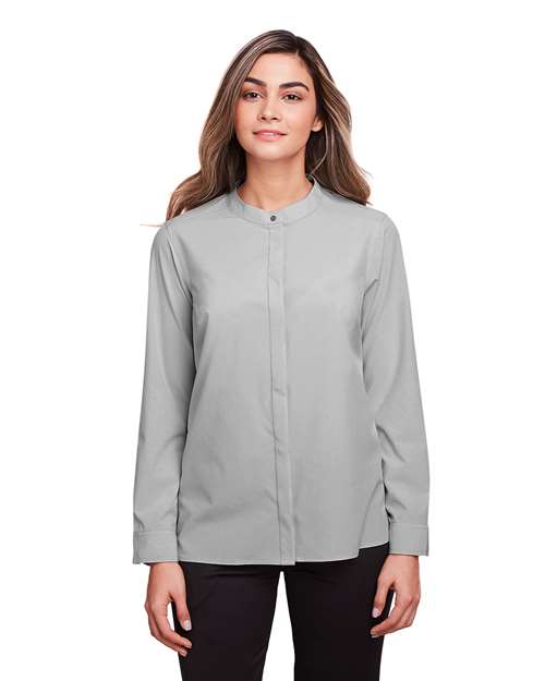 Women's Borough Stretch Performance Shirt - OnModelFront - B181D3022 - Platinum