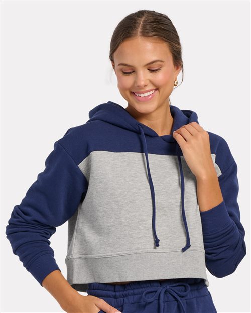 Women's Cropped Fleece Hooded Sweatshirt - styleImage
