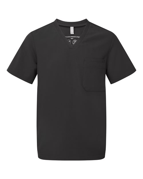 Men's Limitless V-Neck Stretch Scrub Top - Front - B289D5503 - Black