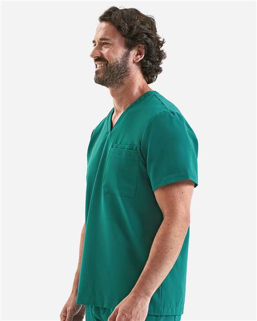 Men's Limitless V-Neck Stretch Scrub Top - OnModelSide - B289D5543 - Clean Green