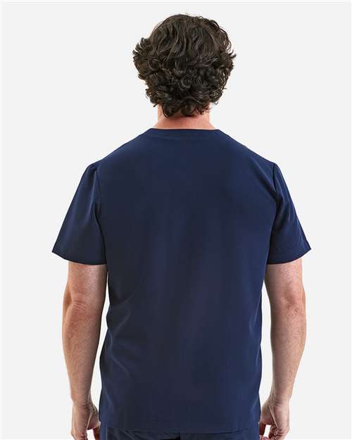 Men's Limitless V-Neck Stretch Scrub Top - OnModelBack - B289D5653 - Navy