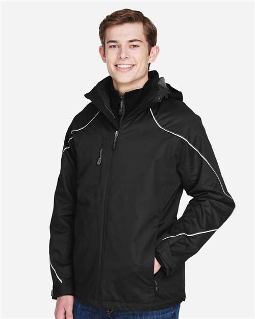 Men's Angle 3-In-1 Jacket with Bonded Fleece Liner - OnModelSide - B148D3506 - Black