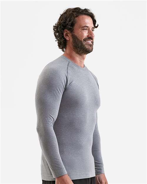 Men's Unstoppable Fresh Long Sleeve Underscrub Base Layer T-Shirt - OnModelSide - B290D5093 - Heather Grey