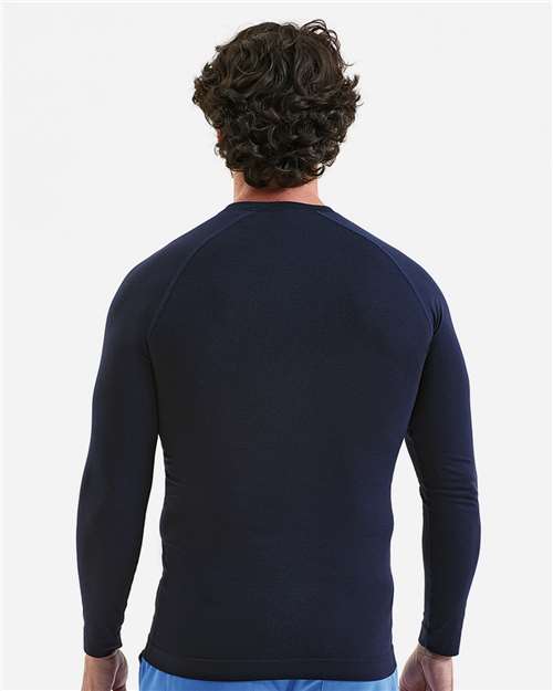 Men's Unstoppable Fresh Long Sleeve Underscrub Base Layer T-Shirt - OnModelBack - B290D5653 - Navy Heather