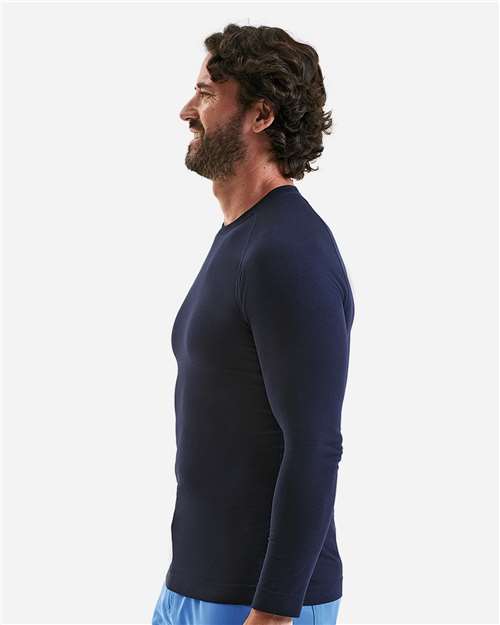 Men's Unstoppable Fresh Long Sleeve Underscrub Base Layer T-Shirt - OnModelSide - B290D5653 - Navy Heather