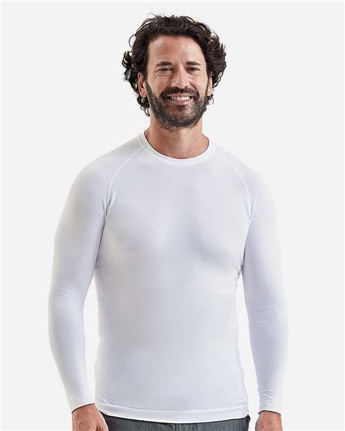 Men's Unstoppable Fresh Long Sleeve Underscrub Base Layer T-Shirt - OnModelFront - B290D5003 - White