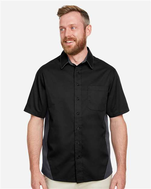 Men's Tall Flash IL Colorblock Shirt - OnModelFront - B267B9507 - Black/ Dark Charcoal