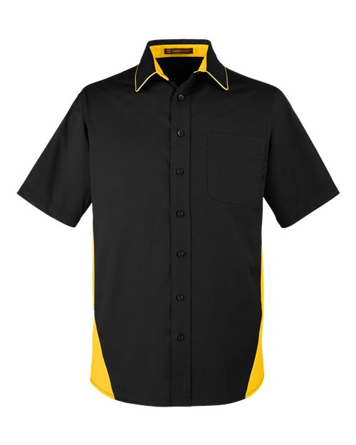 Men's Tall Flash IL Colorblock Shirt - Front - B267B9109 - Black/ Sunray Yellow
