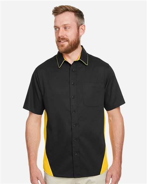 Men's Tall Flash IL Colorblock Shirt - OnModelFront - B267B9109 - Black/ Sunray Yellow