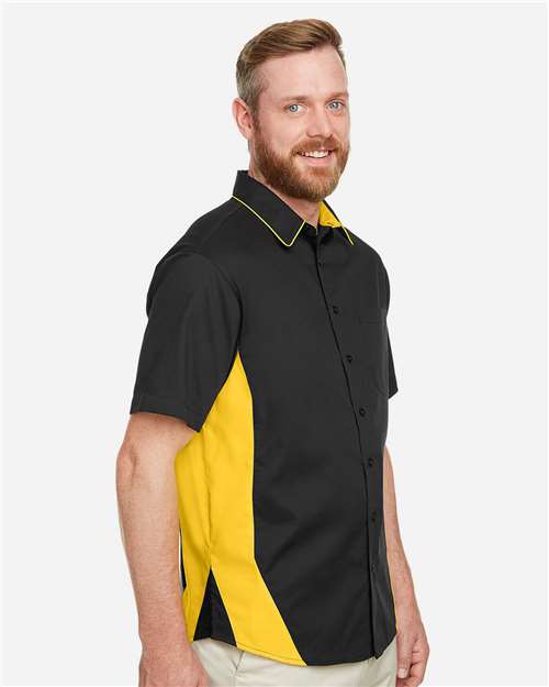 Men's Tall Flash IL Colorblock Shirt - OnModelSide - B267B9109 - Black/ Sunray Yellow
