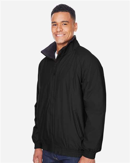 Unisex Fleece Lined Nylon Jacket - OnModelSide - B287B9508 - Black/ Black