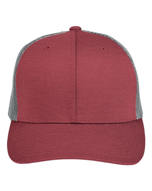 Youth Zone Sonic Heather Trucker Cap by Yupoong - Front - B742D9530 - Sport Maroon Heather/ Sport Graphite