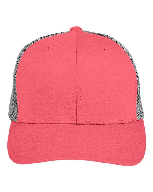 Youth Zone Sonic Heather Trucker Cap by Yupoong - Front - B742D9700 - Sport Red Heather/ Sport Graphite