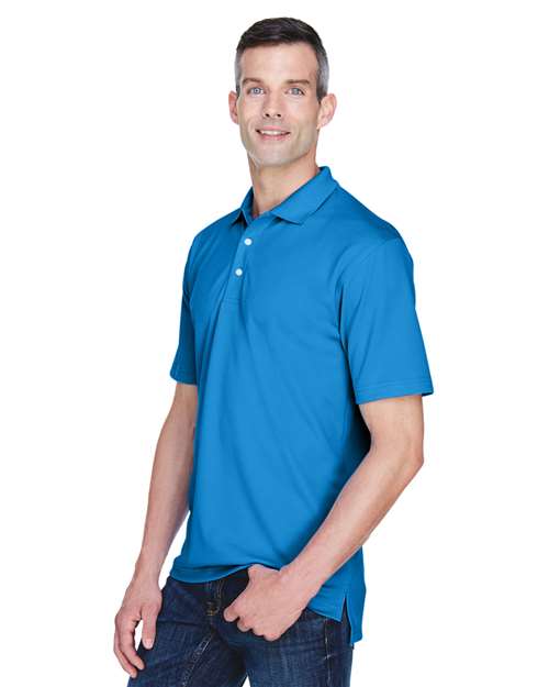 Men's Cool & Dry Stain-Release Performance Polo - OnModelSide - B914E1253 - Pacific Blue