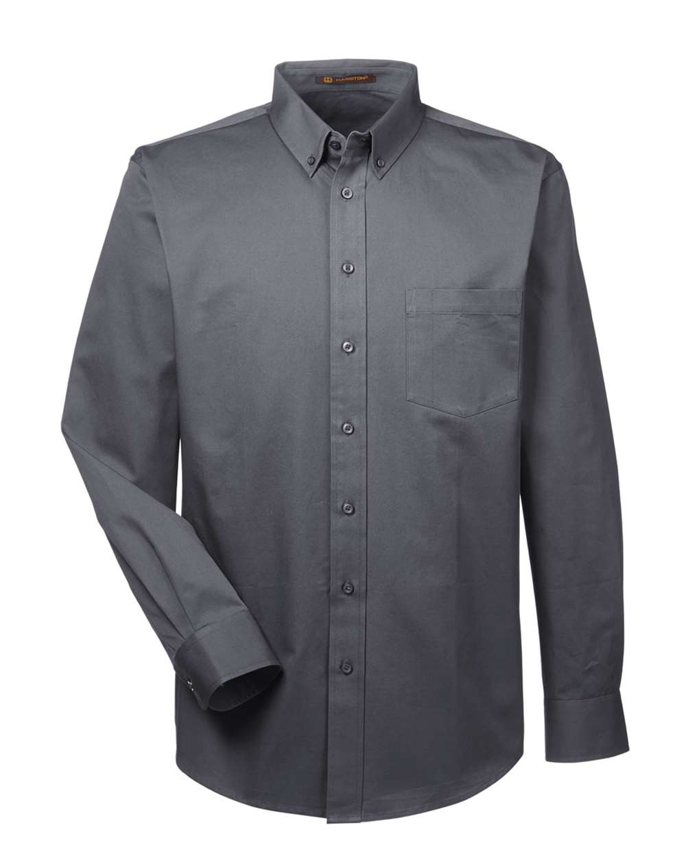 Men's Foundation Cotton Twill Dress Shirt with Teflon - Front - B828B9593 - Dark Charcoal
