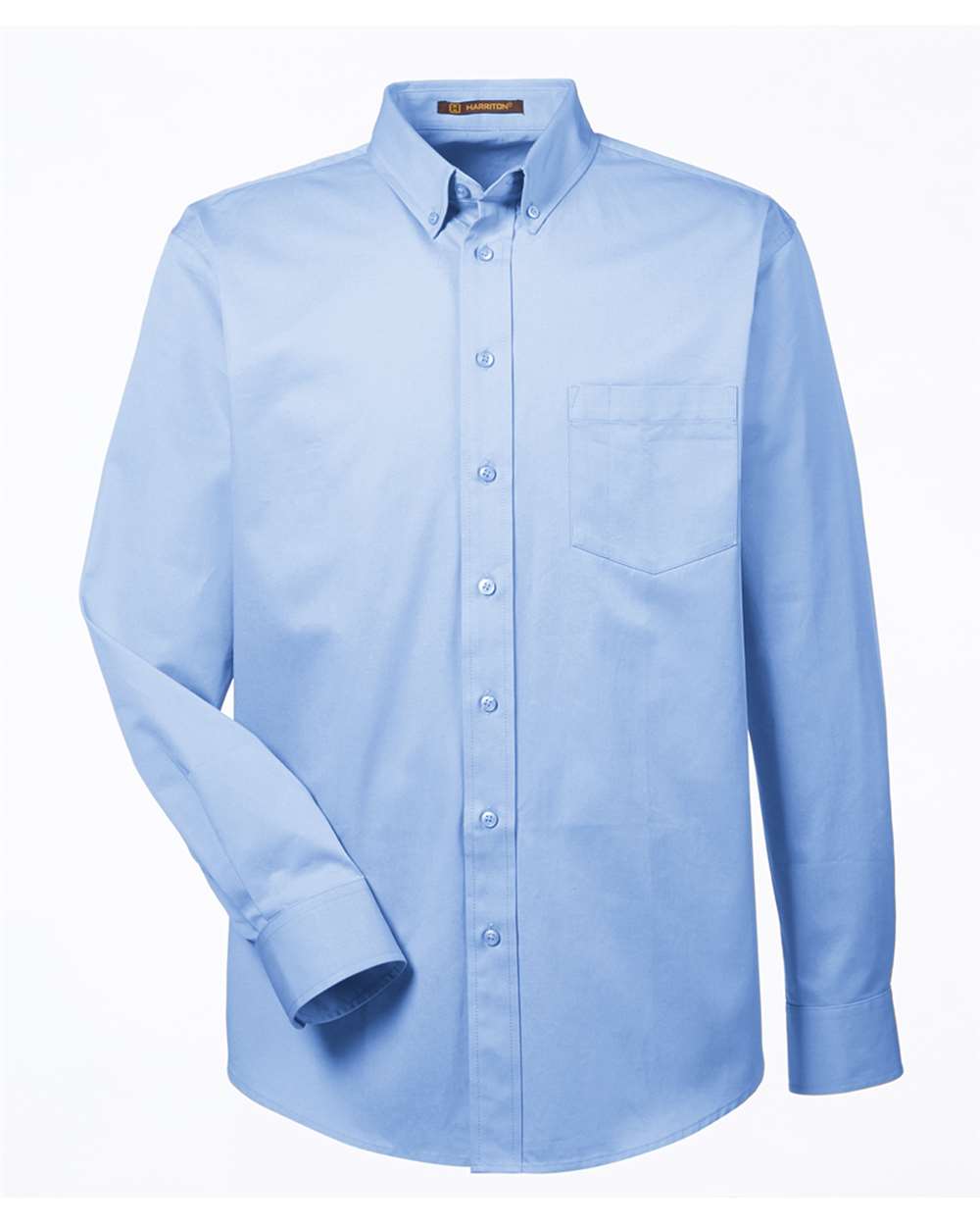Men's Foundation Cotton Twill Dress Shirt with Teflon - Front - B828B9256 - Industry Blue