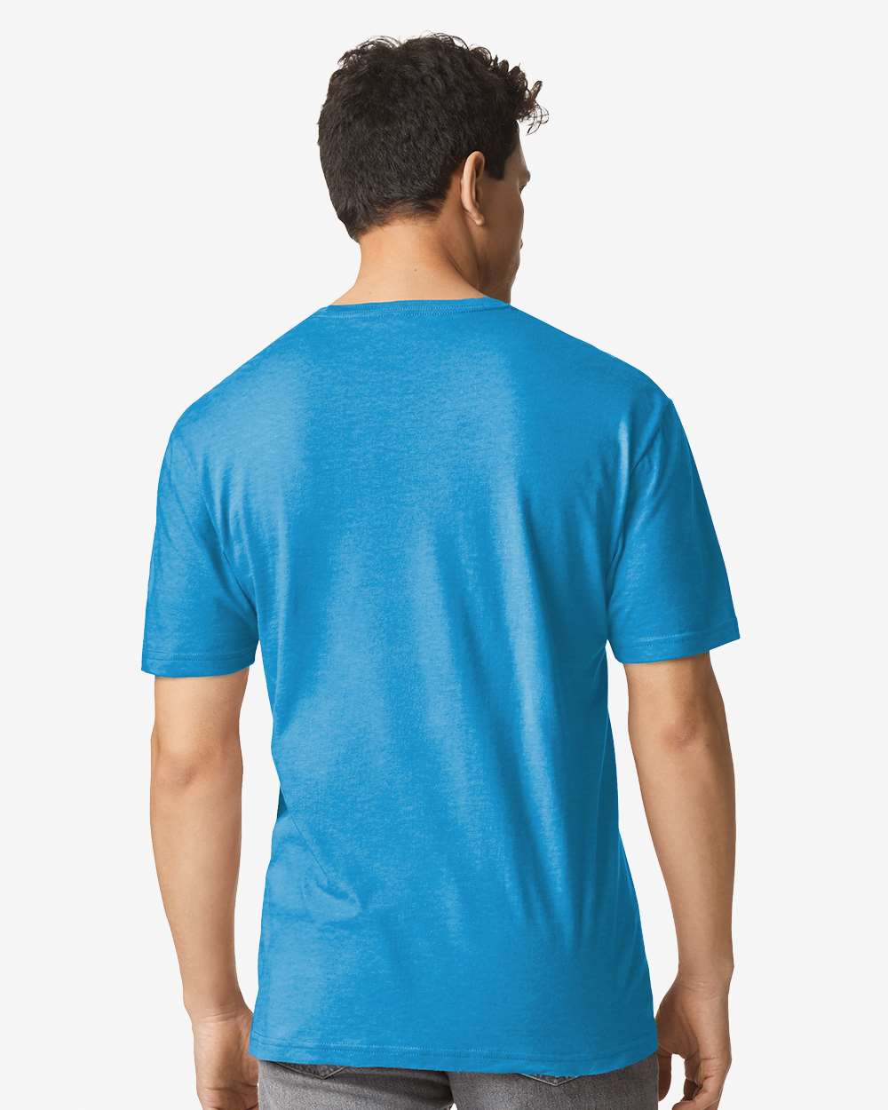 Light Cotton T-Shirt - OnModelBack - B02860722 - Heather Sapphire