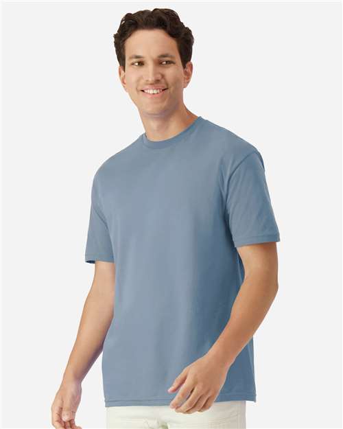 Unisex Light Cotton T-Shirt - OnModelFront - B02860392 - Stone Blue