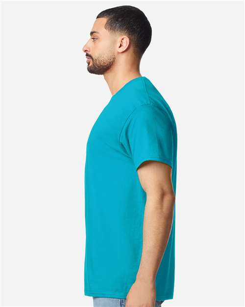 Unisex Light Cotton T-Shirt - OnModelSide - B02860402 - Tropical Blue