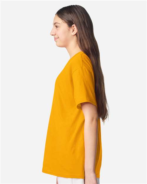 Youth Light Cotton T-Shirt - OnModelSide - B04660112 - Gold