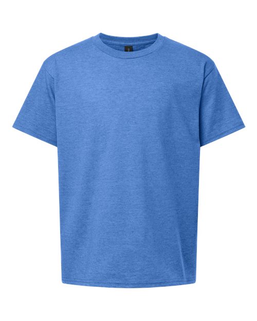 Youth Light Cotton T-Shirt - Front - B04660752 - Heather Royal