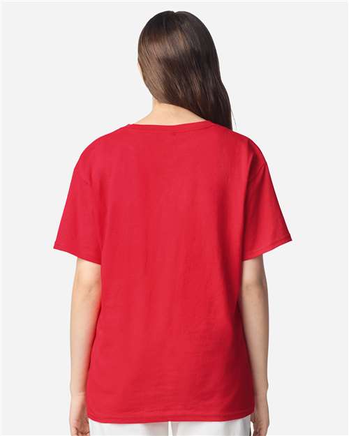 Youth Light Cotton T-Shirt - OnModelBack - B04660292 - Red