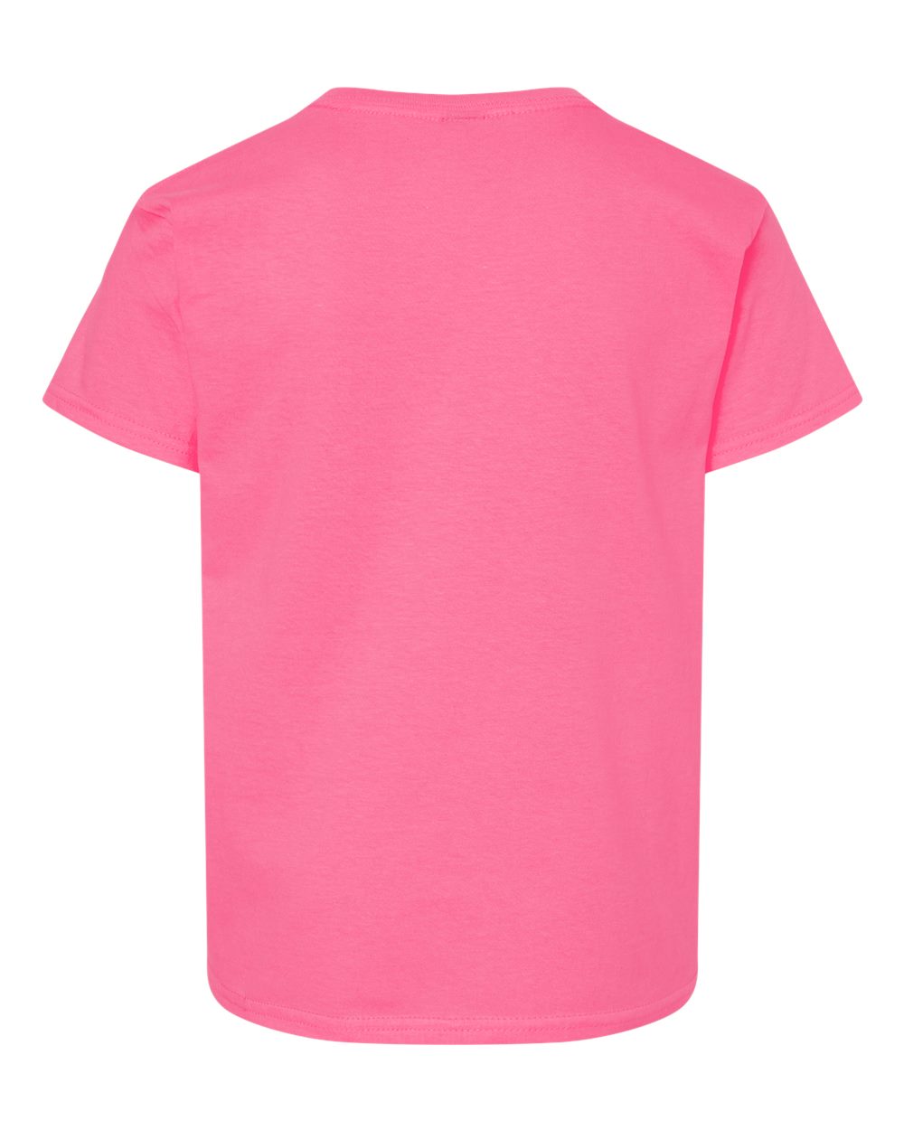 Youth Light Cotton T-Shirt - Back - B04660342 - Safety Pink