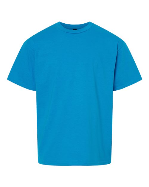 Youth Light Cotton T-Shirt - Front - B04660372 - Sapphire