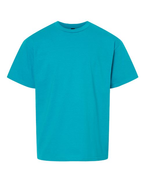 Youth Light Cotton T-Shirt - Front - B04660402 - Tropical Blue
