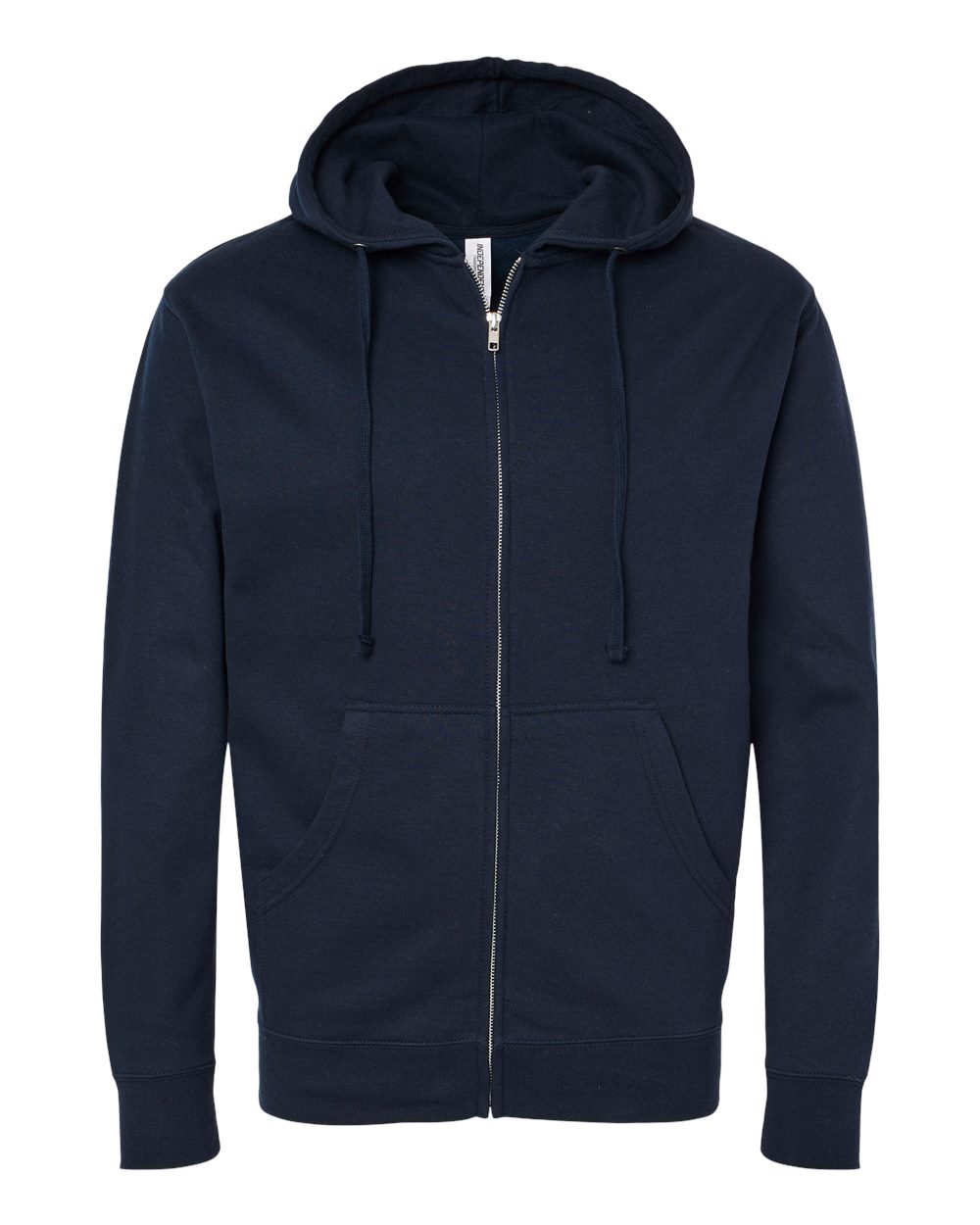 Midweight Full-Zip Hooded Sweatshirt - Front - B20176063 - Classic Navy