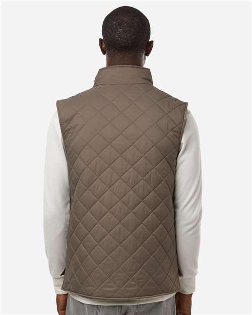 Men's Vintage Diamond Quilted Vest - OnModelBack - B09452023 - Driftwood