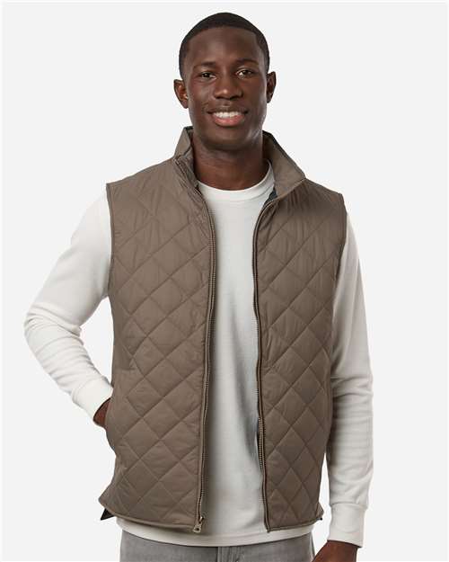 Men's Vintage Diamond Quilted Vest - OnModelFront - B09452023 - Driftwood