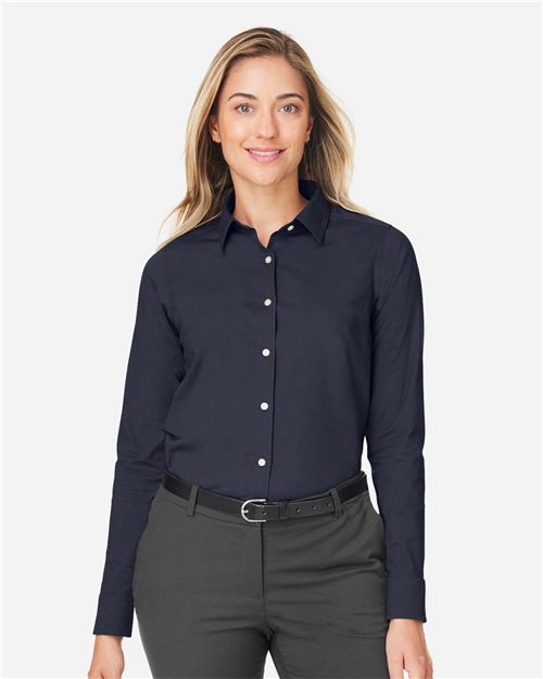 Women's CrownLux Performance® Spencer Poplin Dress Shirt - styleImage