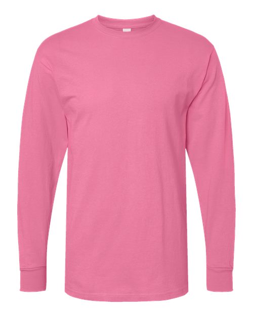 Unisex Gold Soft Touch Long Sleeve T-Shirt - Front - B01742313 - Azalea