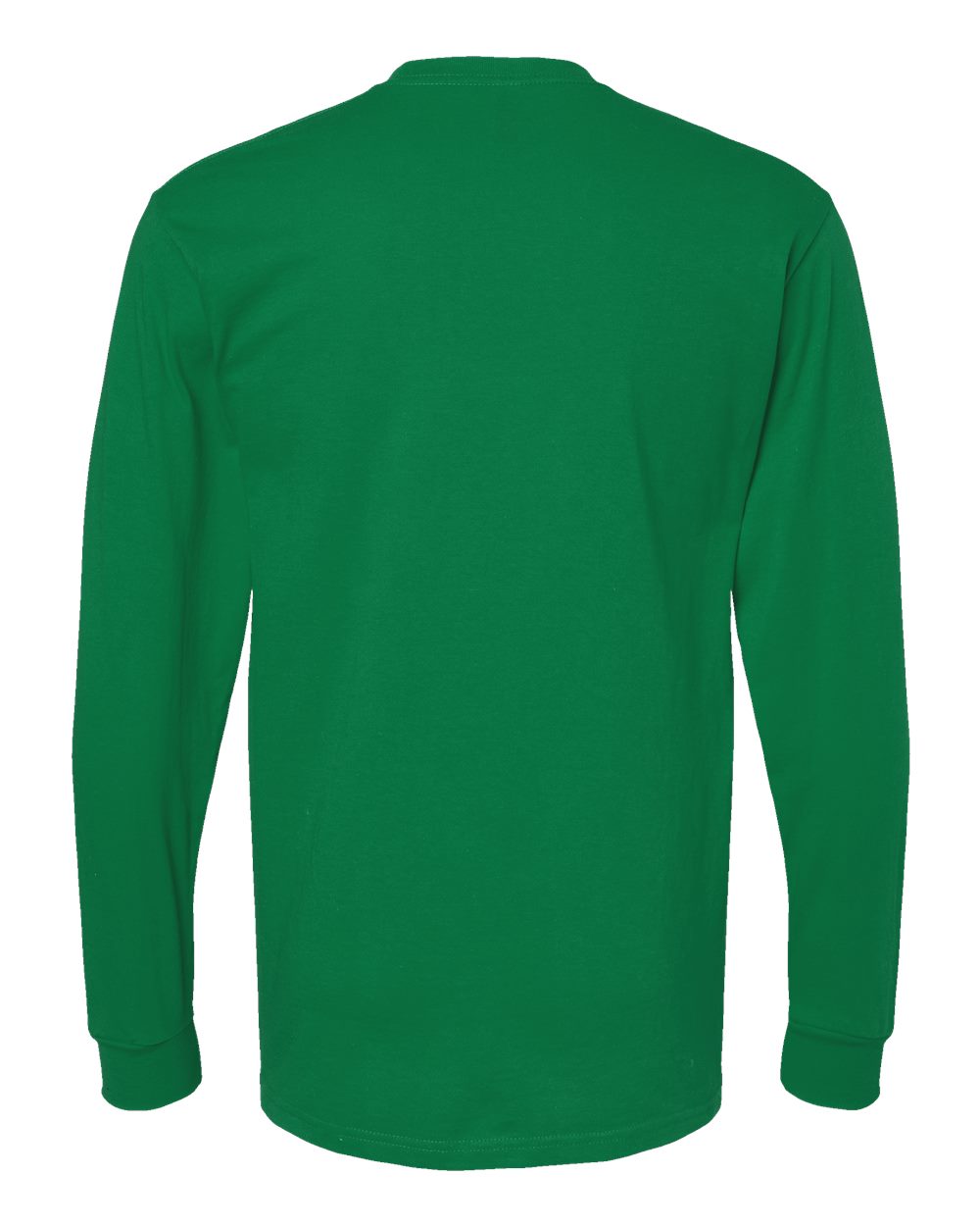 Gold Soft Touch Long Sleeve T-Shirt - Back - B01742603 - Fine Kelly Green