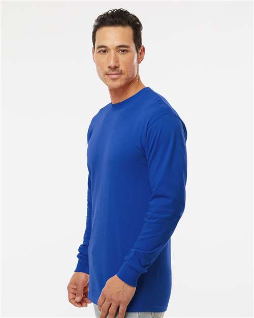 Unisex Gold Soft Touch Long Sleeve T-Shirt - OnModelSide - B01742763 - Royal