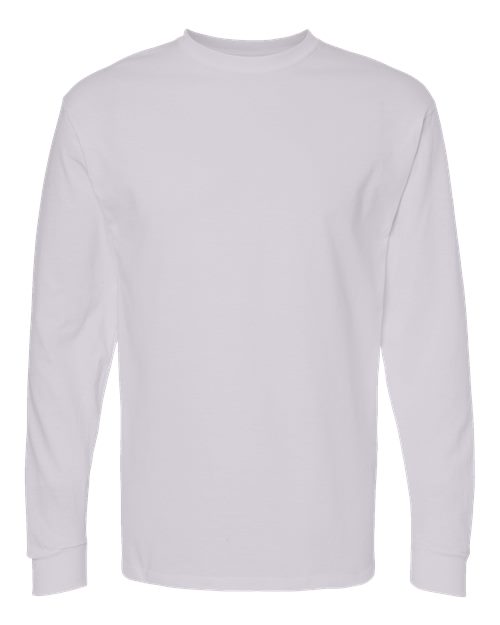 Unisex Gold Soft Touch Long Sleeve T-Shirt - Front - B01742353 - Silver