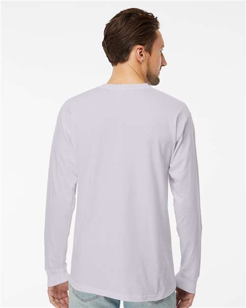 Unisex Gold Soft Touch Long Sleeve T-Shirt - OnModelBack - B01742353 - Silver