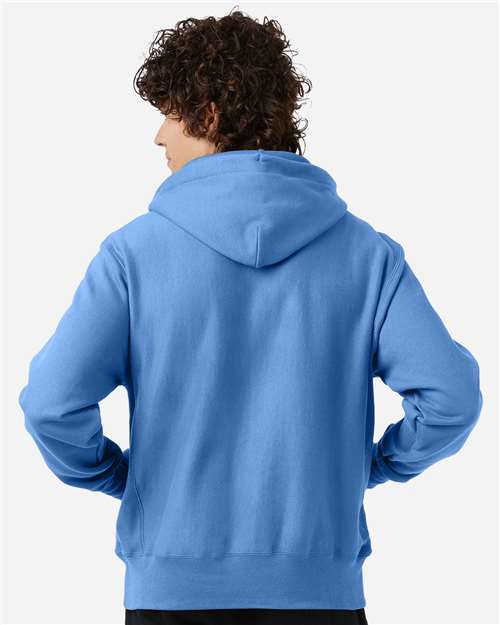 Unisex Reverse Weave® Hooded Sweatshirt - OnModelBack - B20484053 - Light Blue