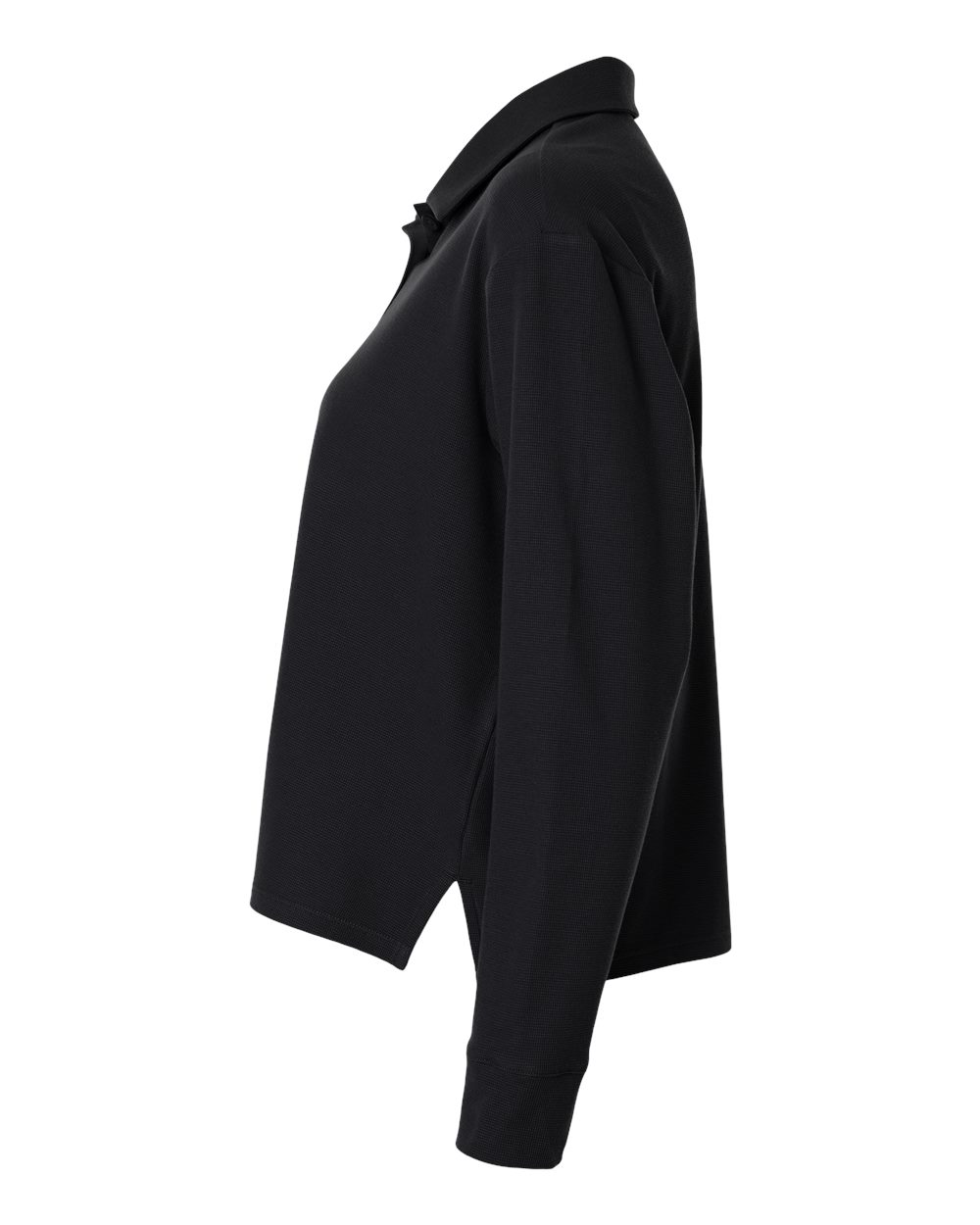 Women's Beyond Long Sleeve Loose Polo - DirectSide - B13453502 - Black