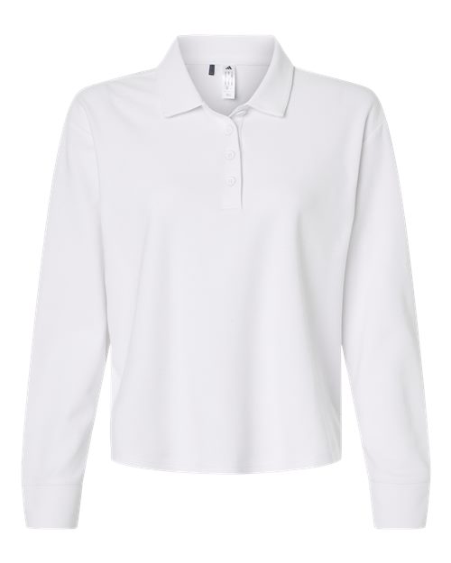 Women's Beyond Long Sleeve Loose Polo - Front - B13453002 - White