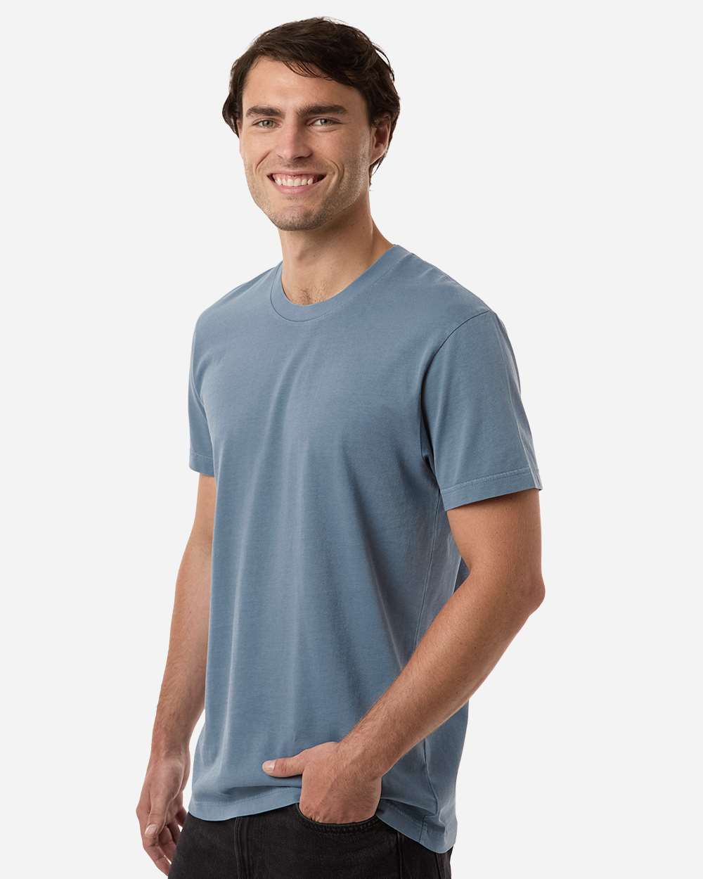 Premium Pigment-Dyed T-Shirt - OnModelSide - B00576652 - Pigment Slate Blue