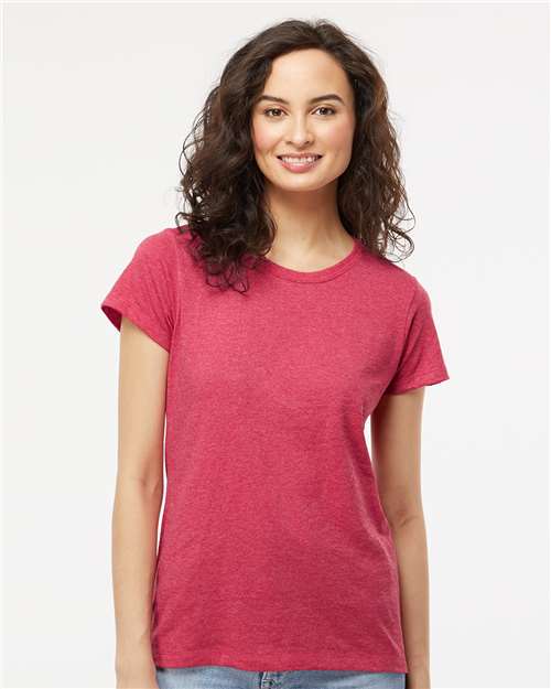 Women's Gold Soft Touch T-Shirt - OnModelFront - B01642312 - Heather Pink