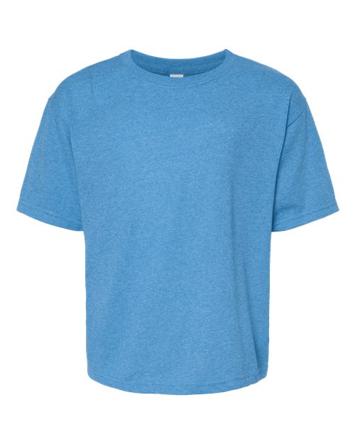 Youth Gold Soft Touch T-Shirt - Front - B01842912 - Heather Turquoise